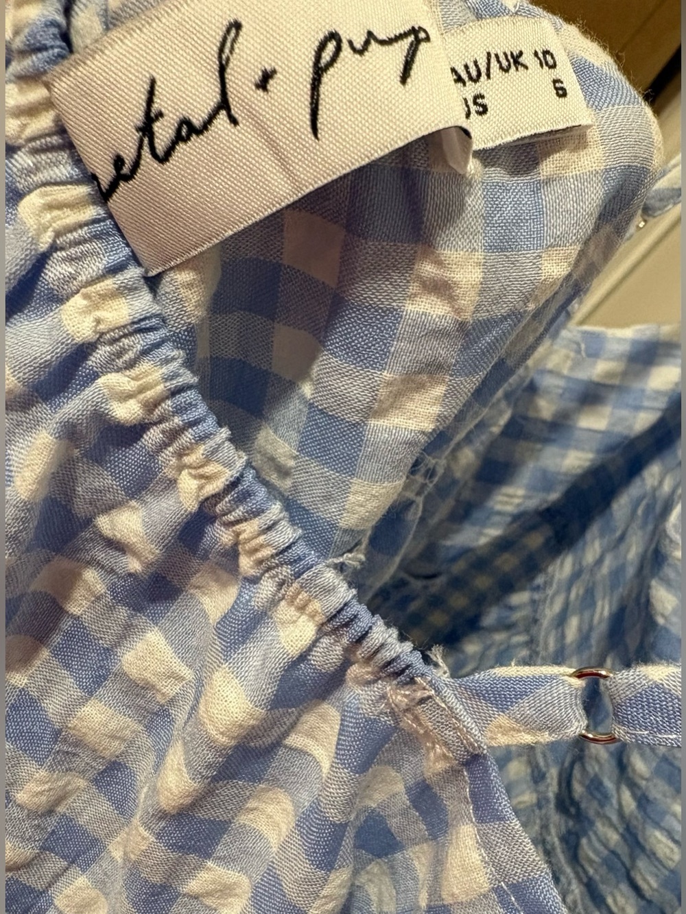 Petal and Pup Light Blue Gingham Sundress - Picture 4 of 4